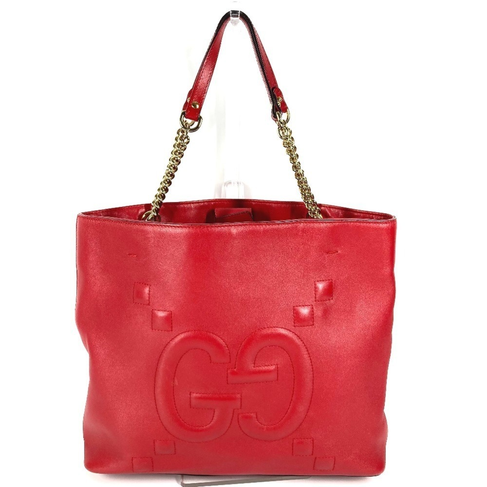 GUCCI Red Leather Shoulder Bag - Picture 1 of 15